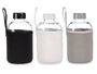 Vivalto Lot de 3 bouteilles en verre avec housse néoprène 600 ml - Couleurs assorties foncées - 9x17x9 cm (Set de 24)