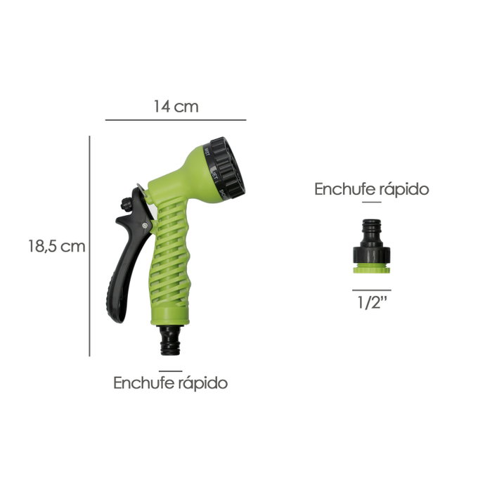 SATURNIA Kit de tuyau d'arrosage mural 10 mètres avec pistolet
