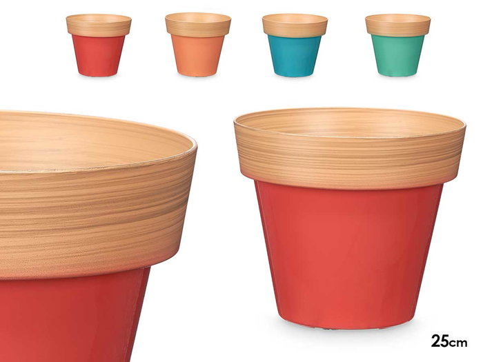 Ibergarden Pot de fleurs 25 cm bicolore assorti plastique (Set de 12) Ibergarden Pot de fleurs 25 cm bicolore assorti plastique (Set de 12)