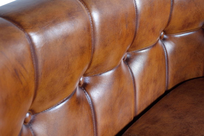 GINER Y COLOMER - Fauteuil en cuir véritable et structure métal marron - 115x73x80 cm (LxPxH) GINER Y COLOMER - Fauteuil en cuir véritable et structure métal marron - 115x73x80 cm (LxPxH)