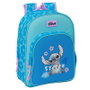 SAFTA Mochila Hawaii Stitch Disney 34 cm, adaptable aux chariots à sac, avec porte-bouteille et bretelles ergonomiques