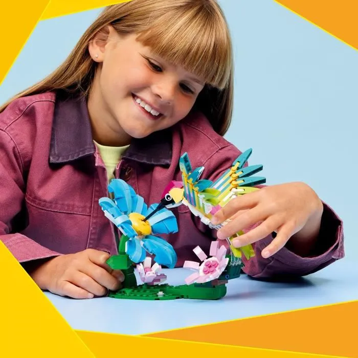 Lego Creator 3-en-1 31384 - Jeu de Construction Animaux Sauvages : Colibri Coloré, transformable en Papillon ou Poisson Tropical, à partir de 8 ans