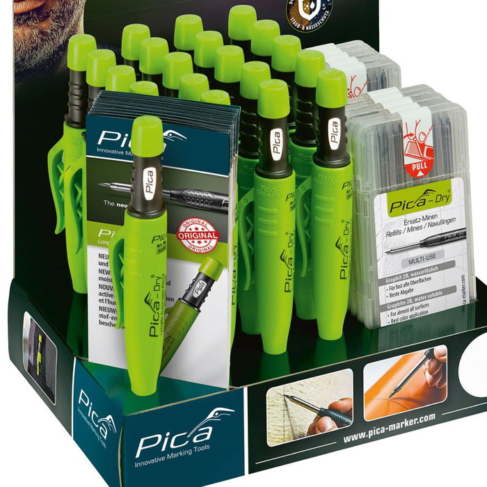 Pica Présentoir pica-dry 3030 avec 20 marqueurs et 10 blisters de mines de rechange