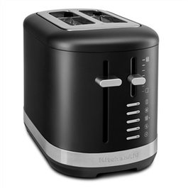 Kitchenaid 5KMT2109 EBM Grille-pain 2 tranches noir mat, fentes extra larges, 7 niveaux de brunissement, design contemporain