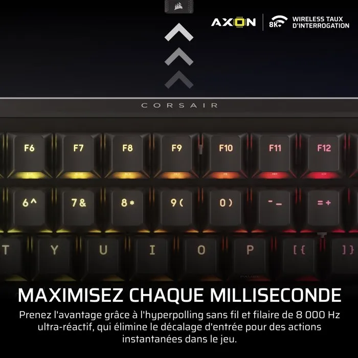 Corsair VANGUARD 96 WIRELESS Clavier Gamer Mécanique Sans Fil 96% RGB Noir Corsair VANGUARD 96 WIRELESS Clavier Gamer Mécanique Sans Fil 96% RGB Noir