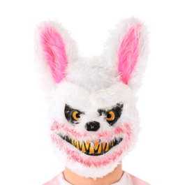 Atosa Masque de Lapin Blanc Sanglant avec Dents Acérées