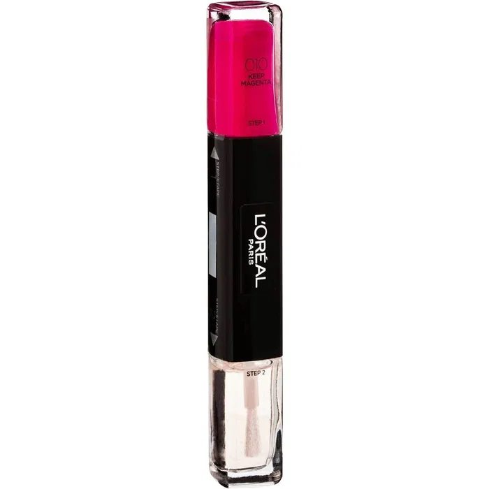 L'Oreal Paris Infallible Vernis à ongles 2-en-1 Gardez le Magenta 010 (Pack de 2 x 5 ml) L'Oreal Paris Infallible Vernis à ongles 2-en-1 Gardez le Magenta 010 (Pack de 2 x 5 ml)