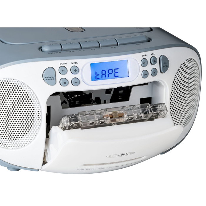 Reflexion RCR2260 Boombox Radio-CD-Kassette Aux, blanc/bleu