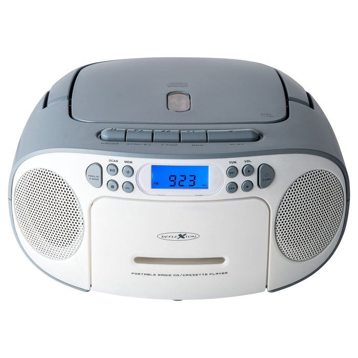 Reflexion RCR2260 Boombox Radio-CD-Kassette Aux, blanc/bleu