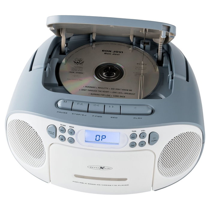Reflexion RCR2260 Boombox Radio-CD-Kassette Aux, blanc/bleu