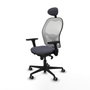 Piqueras y Crespo Chaise de Bureau avec Appui-tête 3D036G1 Gris foncé