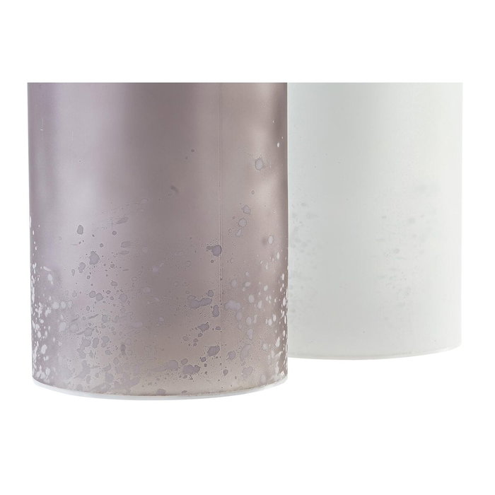 Décoration lumineuse DKD Home Decor Noël Marron Blanc (11 x 11 x 25 cm) (2 Unités)