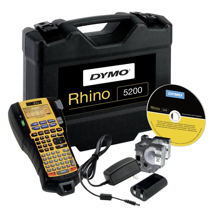 Dymo Rhino 5200 Imprimante d'étiquettes portative Orange / Black avec mallette résistante Dymo Rhino 5200 Imprimante d'étiquettes portative Orange / Black avec mallette résistante