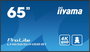 iiyama Écran Affichage Dynamique 65" UHD 3840x2160 IPS HDR 800 cd/m² Haze 1% Portraits et Paysages Android 11 HDMI DisplayPort USB WiFi 24/7