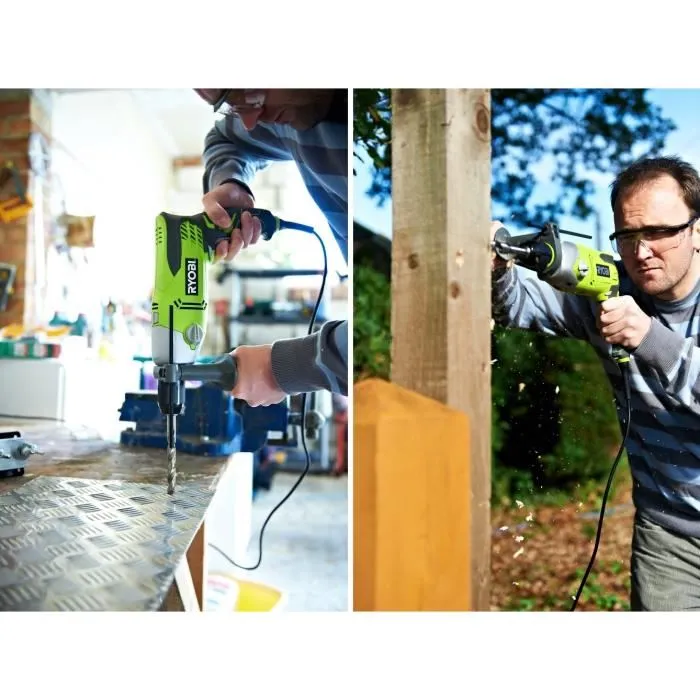 Ryobi Perceuse à percussion RPD1200-K 1200W, mandrin métal 13mm autoserrant, 2 vitesses, variateur, éclairage LED, incluse dans un coffret Ryobi Perceuse à percussion RPD1200-K 1200W, mandrin métal 13mm autoserrant, 2 vitesses, variateur, éclairage LED, incluse dans un coffret