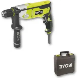 Ryobi Perceuse à percussion RPD1200-K 1200W, mandrin métal 13mm autoserrant, 2 vitesses, variateur, éclairage LED, incluse dans un coffret