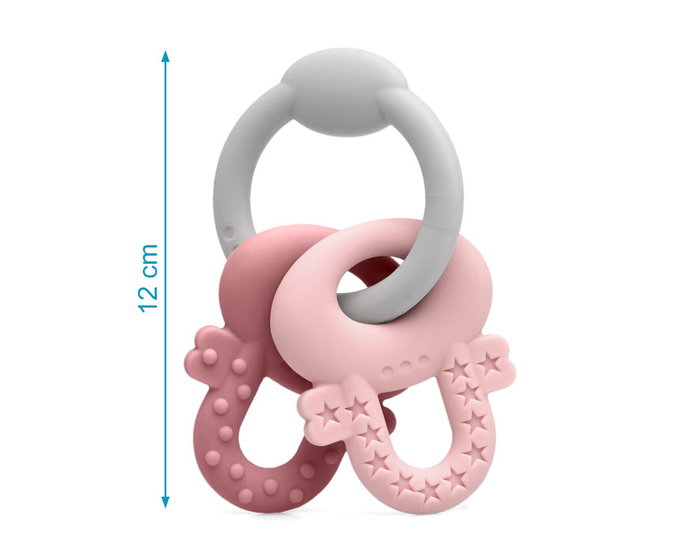 KioKids - Mordedor Llavero de Silicona pour Bébé - Jouet de Dentition Rose et Gris - Soulage les Gencives, Différentes Textures, 100% Silicone Sans BPA - À partir de 3 Mois KioKids - Mordedor Llavero de Silicona pour Bébé - Jouet de Dentition Rose et Gris - Soulage les Gencives, Différentes Textures, 100% Silicone Sans BPA - À partir de 3 Mois