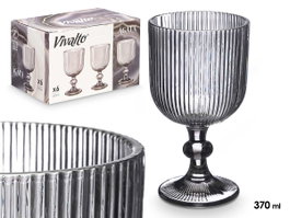 VIVALTO Copa Gris Rayas 370 ml