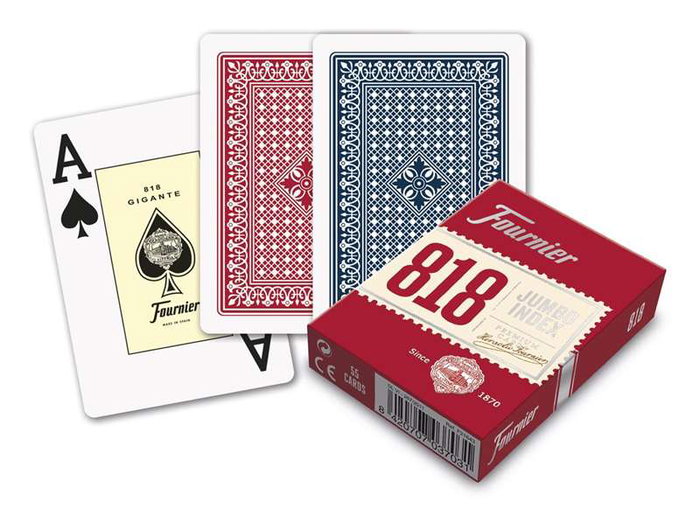 Fournier 818 - Jeu de cartes poker anglais 55 cartes avec étui en carton - Baraja Poker Ingles