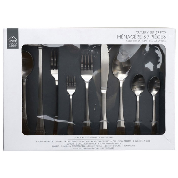 Home Deco Factory Jeu de couverts 39 pièces en acier inoxydable
