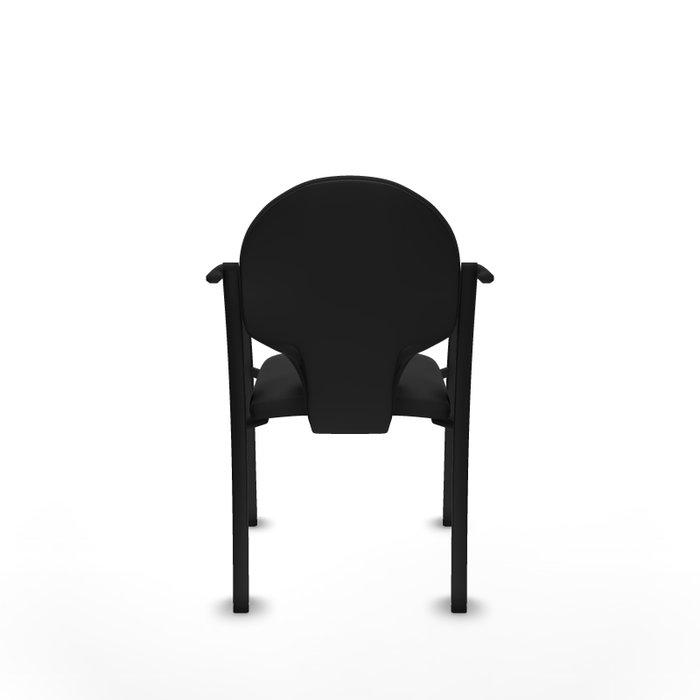Piqueras Y Crespo Chaise Hellín en similicuir noir avec bras fixes