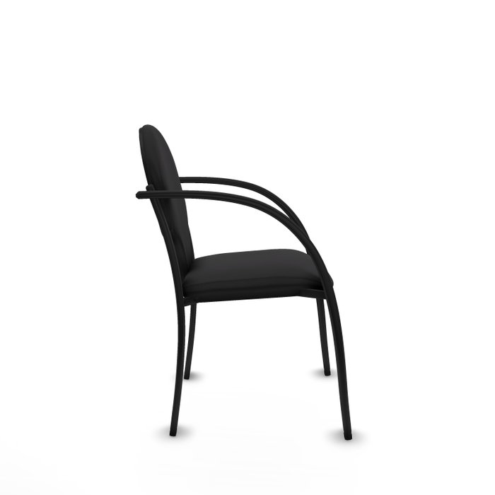 Piqueras Y Crespo Chaise Hellín en similicuir noir avec bras fixes