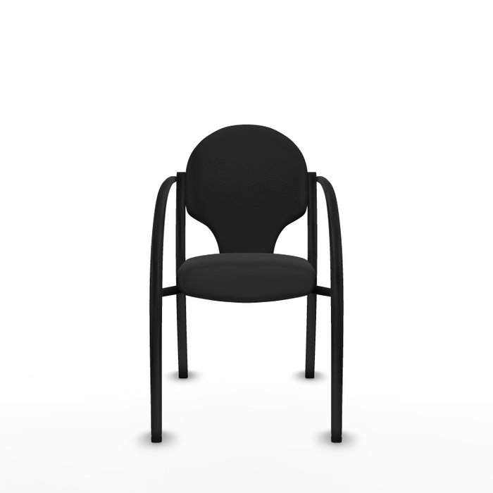 Piqueras Y Crespo Chaise Hellín en similicuir noir avec bras fixes