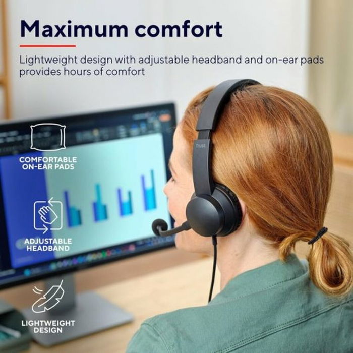 Casques avec Microphone Trust 25087 Noir Casques avec Microphone Trust 25087 Noir