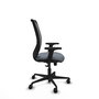 Chaise Zulema Synchro 3 positions tissu Gris Maille Noir Base en nylon noir Accoudoir 2D Sans appui-tête Roulettes 65mm nylon