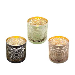 Lumineo Bougie solaire avec effet de flamme, couleurs surtises, ø8,5 x 8 cm