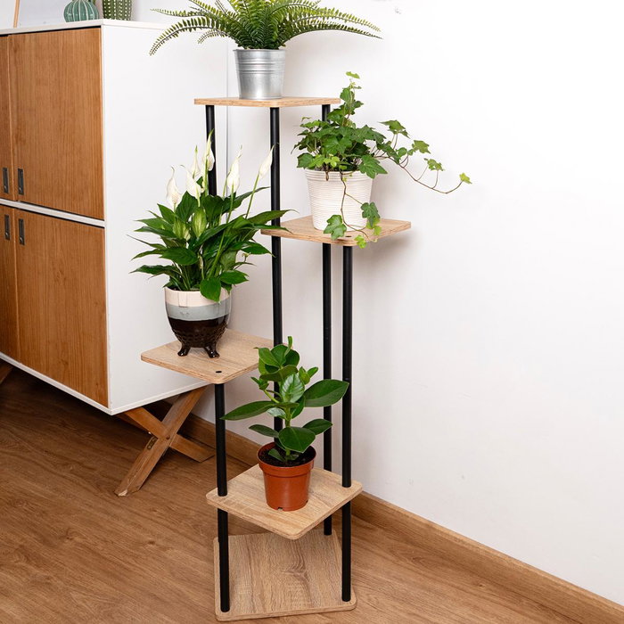 Vinthera Moa Support pour 5 Pots en Acier Noir 59,80x59,80x106,30 cm