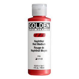 Golden Couleurs Acryliques Fluides Rouge Naftol Medio 118 ml