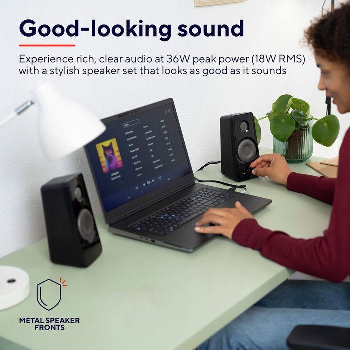 Haut-parleurs de PC Trust Tytan Noir 18 W 4 W 36 W