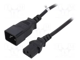 QOLTEC Câble d'alimentation H05VV-F IEC C13 femelle vers IEC C20 mâle 1,2m
