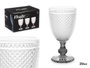 Vivalto Verre Diamant Transparent Pied Antracite 256 ml 7.8x15.1x7.8 cm (Set de 36)