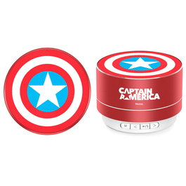 ERT GROUP Enceinte portable Bluetooth Captain America Marvel avec radio FM, lecteur MP3, micro, boîtier aluminium, 3W