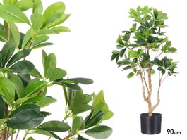 Ibergarden Maceta Plante Feuilles Allongées 90 cm Vert Noir 40x95x40 cm Plastique (Set de 4)