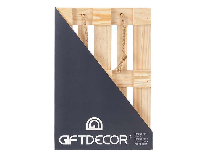 Giftdecor Bandeja Palet avec Anses Corde 42x3x28 cm Bois Pin Naturel (Set de 12) Giftdecor Bandeja Palet avec Anses Corde 42x3x28 cm Bois Pin Naturel (Set de 12)