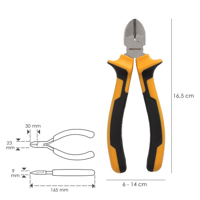 WOLFPACK LINEA PROFESIONAL Pince de coupe diagonale 150mm