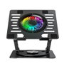 Coolbox Coolair 1VRGB Support de Refroidissement pour Ordinateur Portable Ajustable jusqu'à 17 pouces, Ventilateur RGB, Hub USB 2.0, Aluminium, Rotation 360°