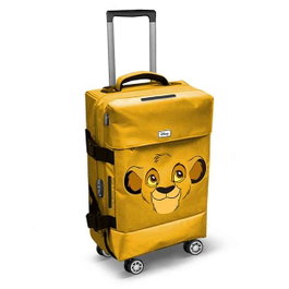 Karactermania Maleta de cabina 4 ruedas el rey león face - Valise cabine souple 4 roues Le Roi Lion, port USB, cadenas TSA, 20x40x55 cm