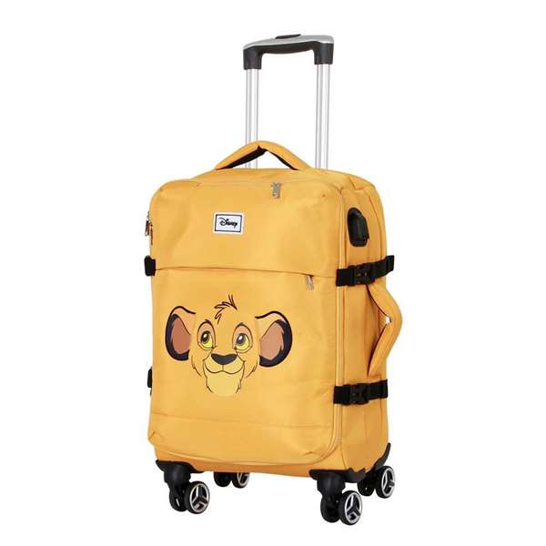 Karactermania Maleta de cabina 4 ruedas el rey león face - Valise cabine souple 4 roues Le Roi Lion, port USB, cadenas TSA, 20x40x55 cm