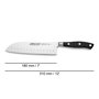 Couteau Santoku Arcos serie riviera Noir Acier polyoxyméthylène 18 cm