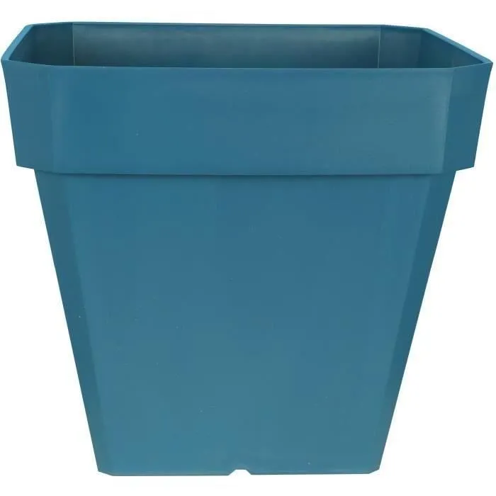 Riviera RISS Bac à Fleurs Carré, Plastique, 49 x 49 x 45 cm (65 L), Percé pour Drainage, Bleu, SOLEILLA Riviera RISS Bac à Fleurs Carré, Plastique, 49 x 49 x 45 cm (65 L), Percé pour Drainage, Bleu, SOLEILLA