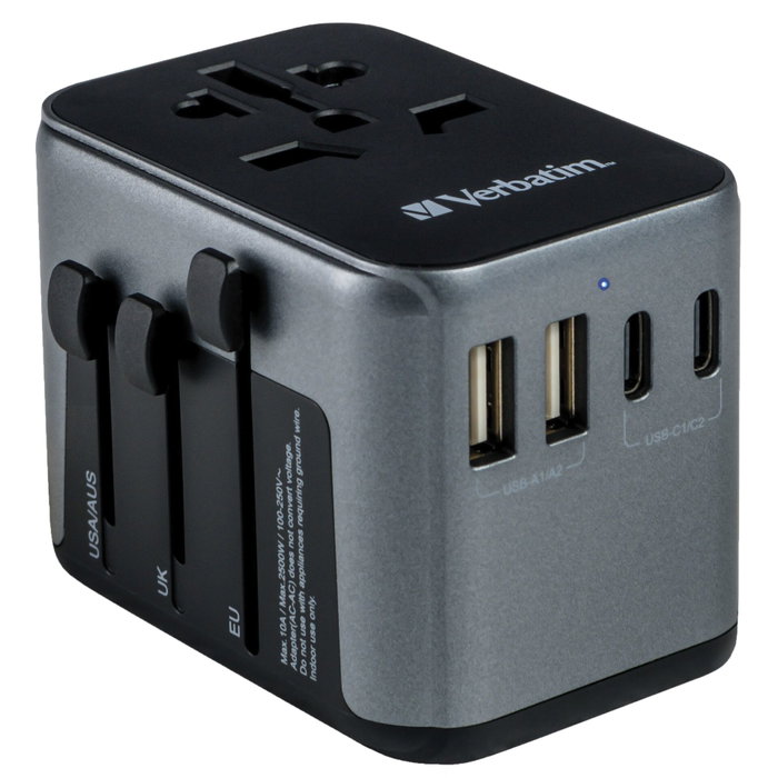 Verbatim UTA-03 Adaptateur de Voyage Universel USB-C 30W Verbatim UTA-03 Adaptateur de Voyage Universel USB-C 30W