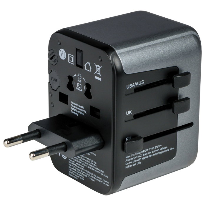 Verbatim UTA-03 Adaptateur de Voyage Universel USB-C 30W Verbatim UTA-03 Adaptateur de Voyage Universel USB-C 30W