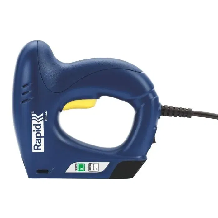 Rapid E-TAC 5000576 - Agrafeuse électrique professionnelle légère pour agrafes n°140 6-14mm et clous n°8 15mm, coffret complet avec 540 agrafes et 750 clous