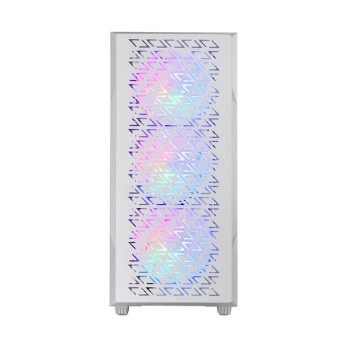 Mars Gaming Boîtier PC Geo ATX, Semitorre, Fenêtre Verre Trempé, 4 Ventilateurs RGB, USB 3.0, Noir