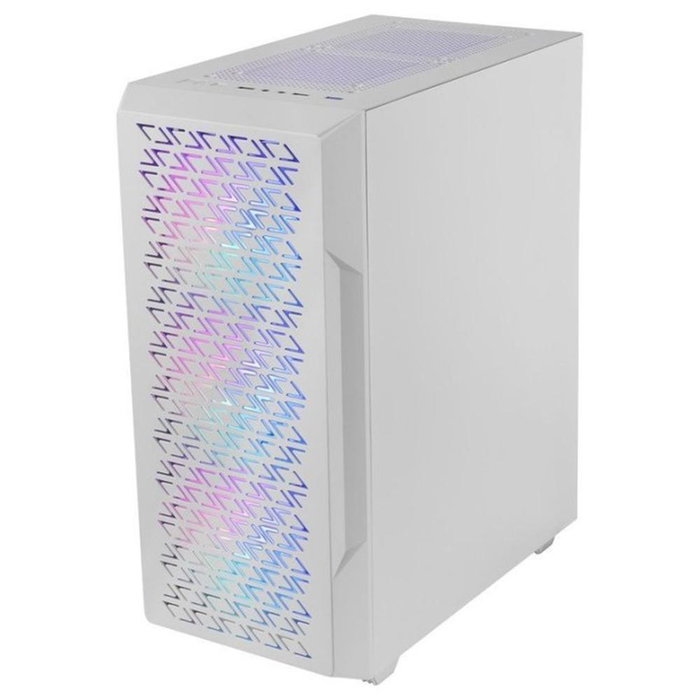 Mars Gaming Boîtier PC Geo ATX, Semitorre, Fenêtre Verre Trempé, 4 Ventilateurs RGB, USB 3.0, Noir