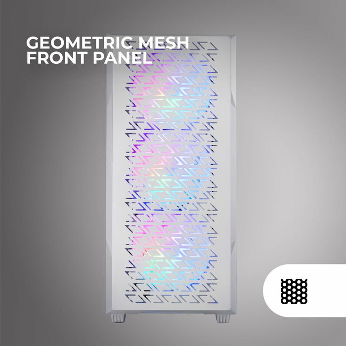 Boîtier ATX semi-tour Mars Gaming MCGEOW Blanc